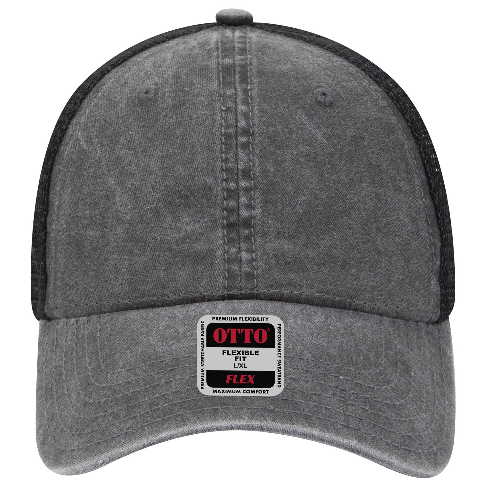 169-1264 OTTO CAP " FLEX" Fitted 6 Panel Low Profile Mesh Back Trucker Hat