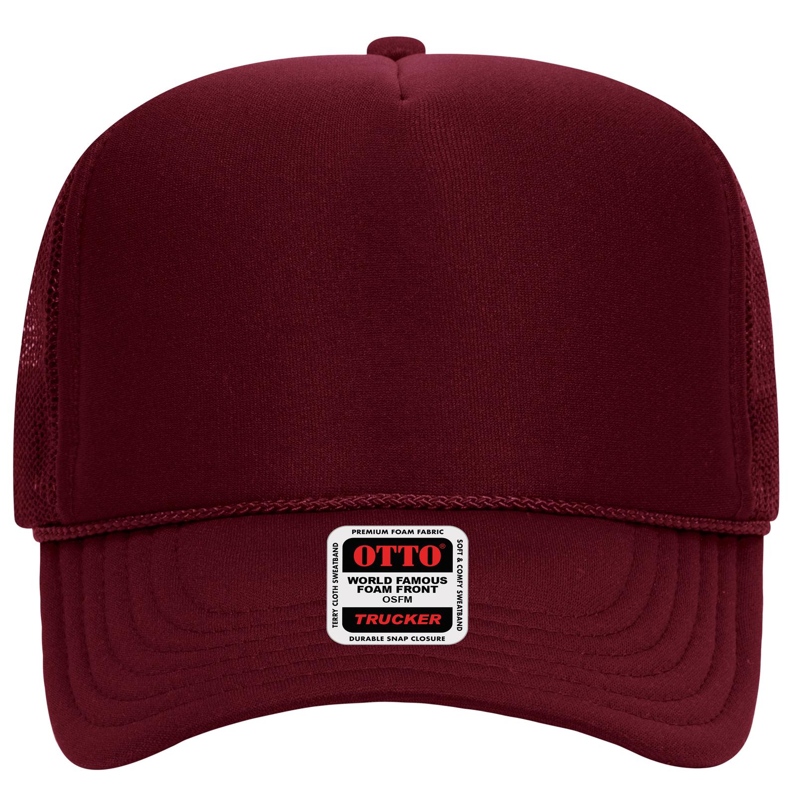OTTO 39-165 Trucker Hat 39-165 OTTO CAP 5 Panel High Crown Mesh Back Trucker Hat