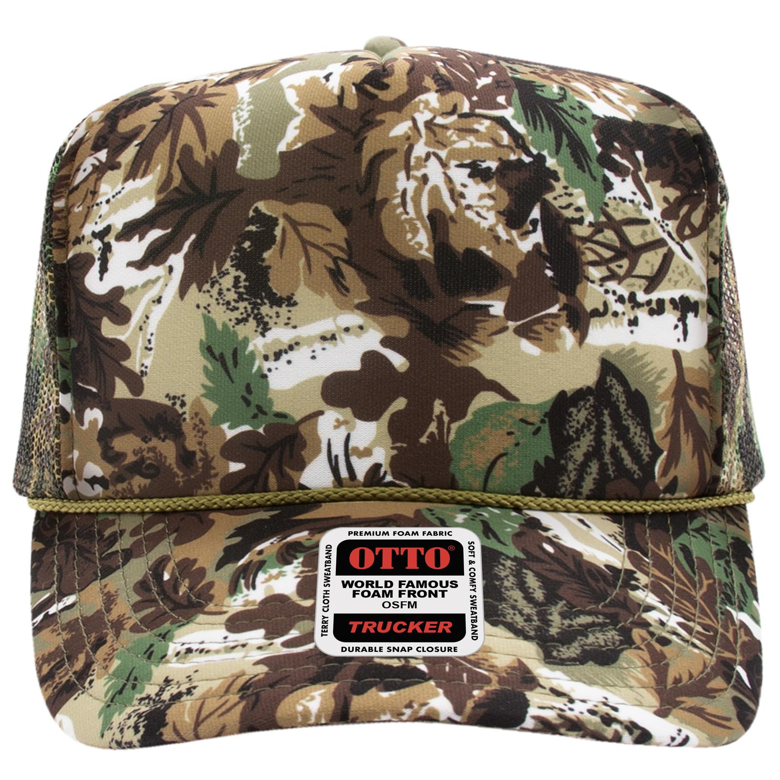 OTTO 39-165 Trucker Hat 39-165 OTTO CAP 5 Panel High Crown Mesh Back Trucker Hat