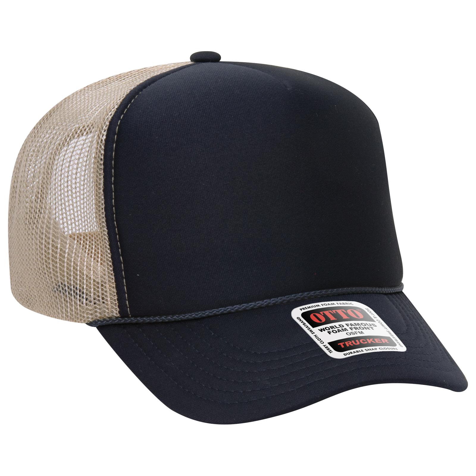 39-165 OTTO CAP 5 Panel High Crown Mesh Back Trucker Hat - Siide Image