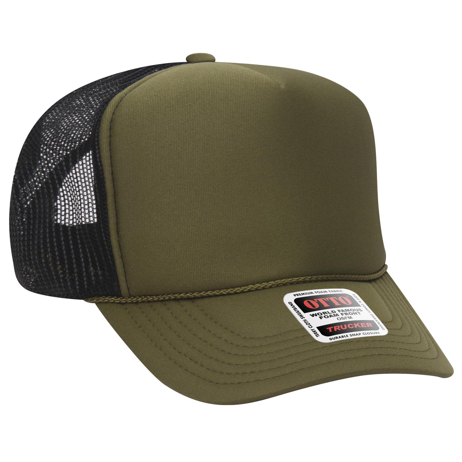 39-165 OTTO CAP 5 Panel High Crown Mesh Back Trucker Hat - Siide Image