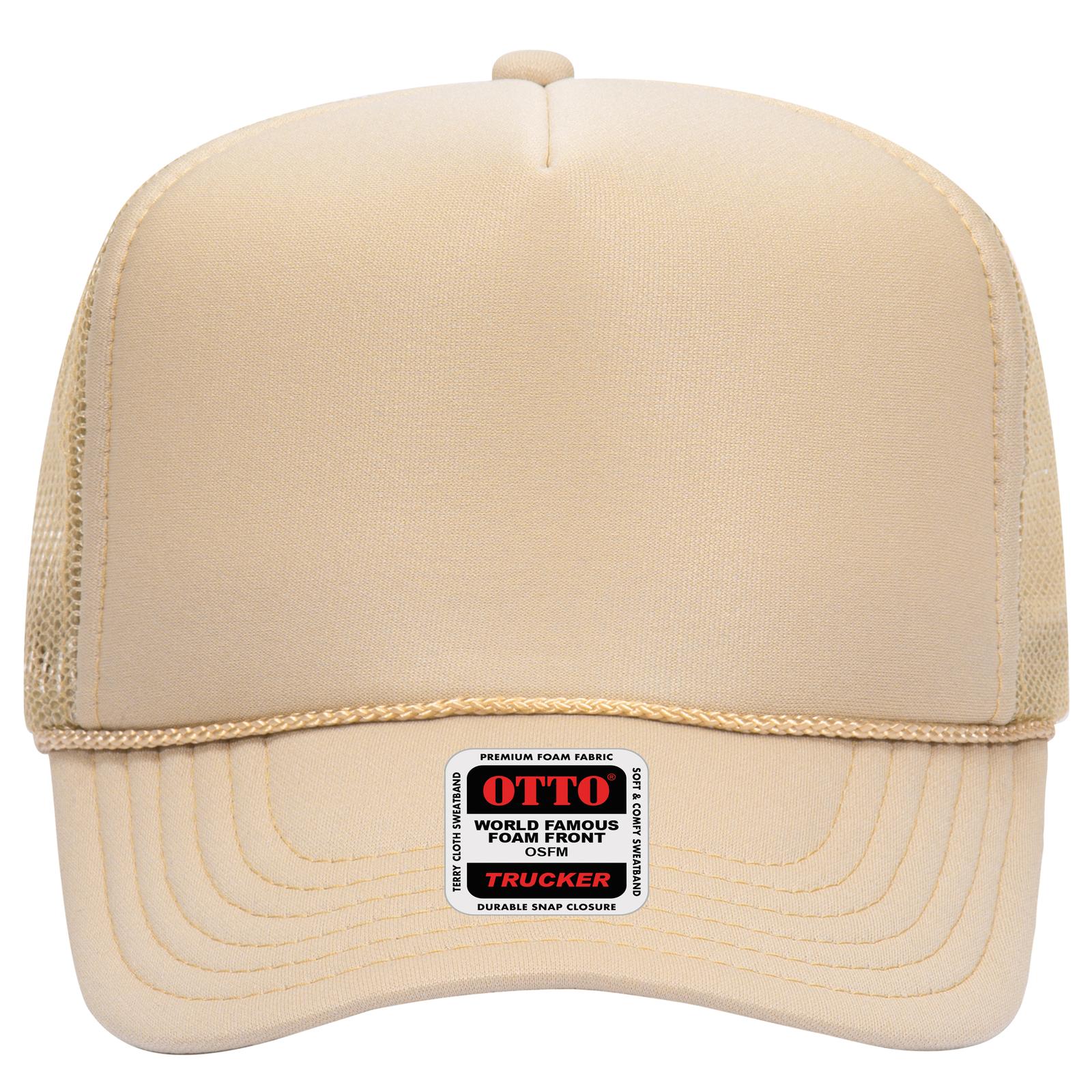 OTTO 39-165 Trucker Hat 39-165 OTTO CAP 5 Panel High Crown Mesh Back Trucker Hat