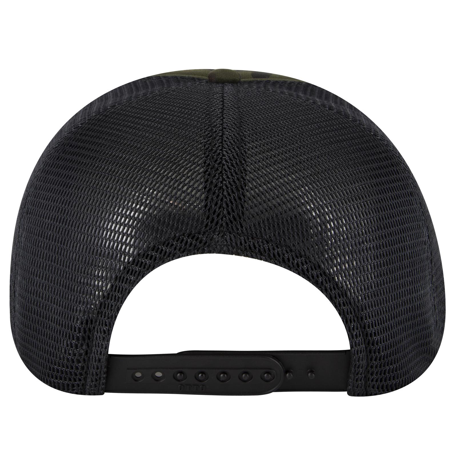 39-167 OTTO CAP " COMFY FIT" 5 Panel High Crown Mesh Back Trucker Hat - Back Image