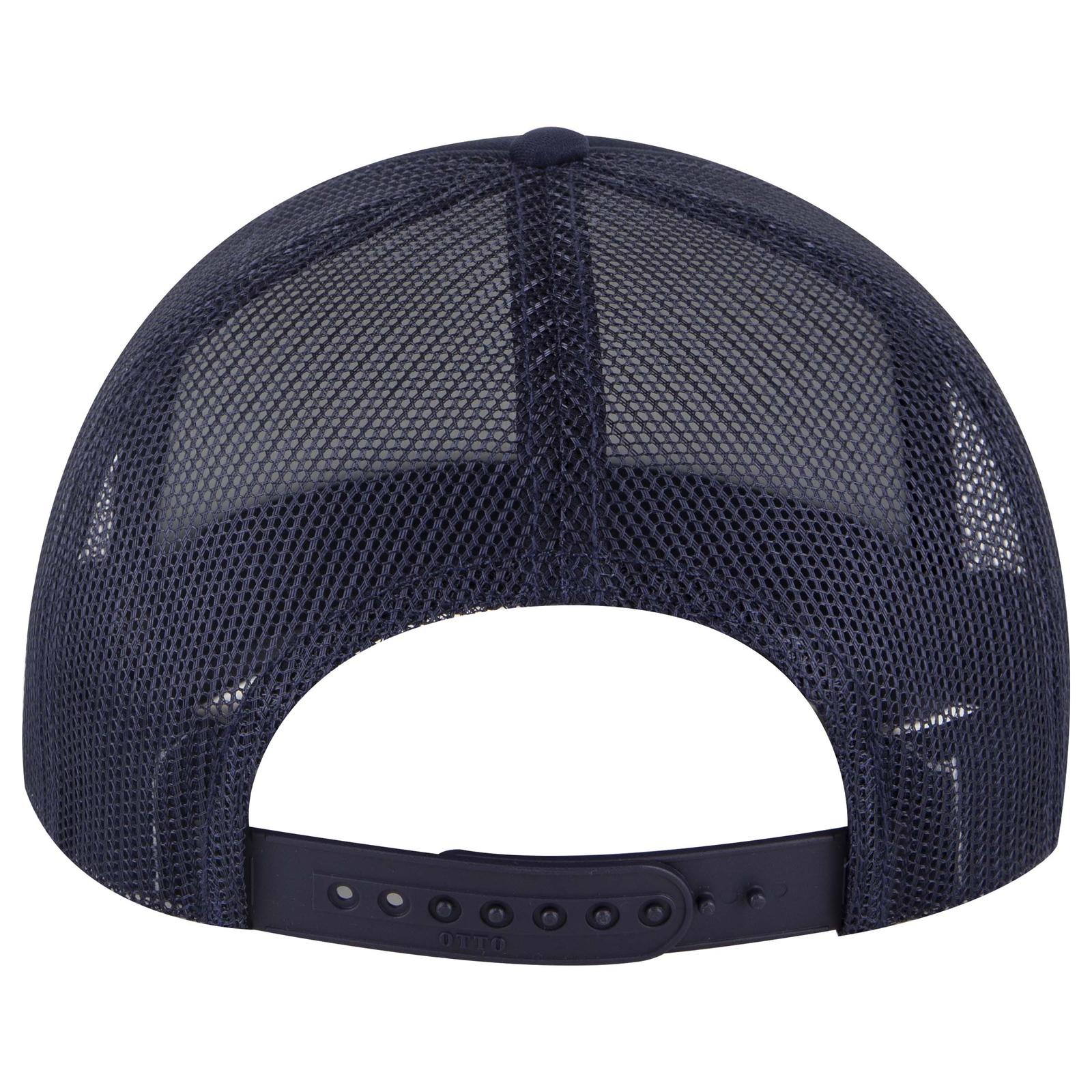 39102-1 OTTO CAP 5 Panel Low Profile Mesh Back Trucker Hat - Back Image