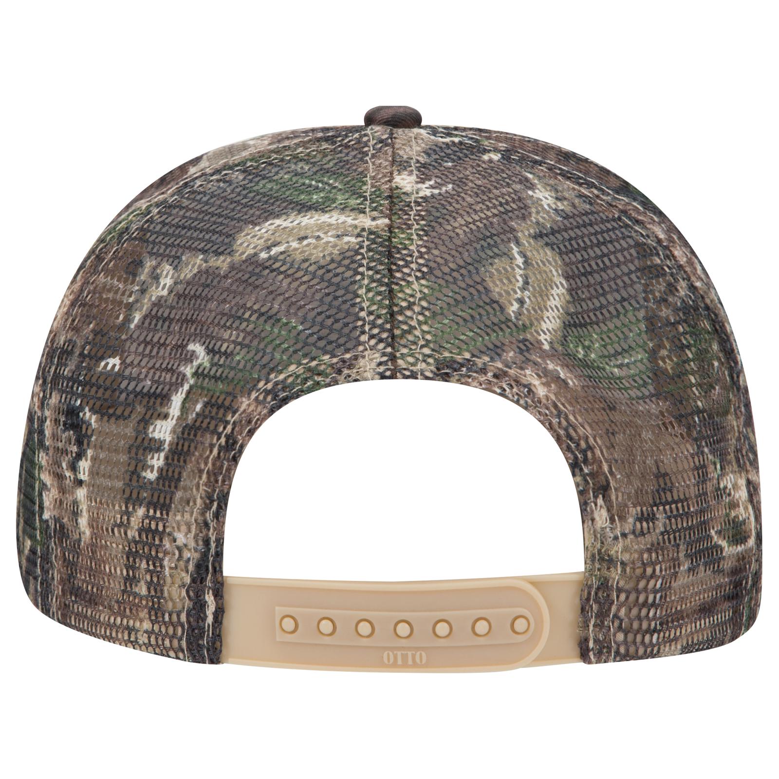 45-052 OTTO CAP Camouflage 6 Panel Mid Profile Mesh Back Trucker Hat - Back Image