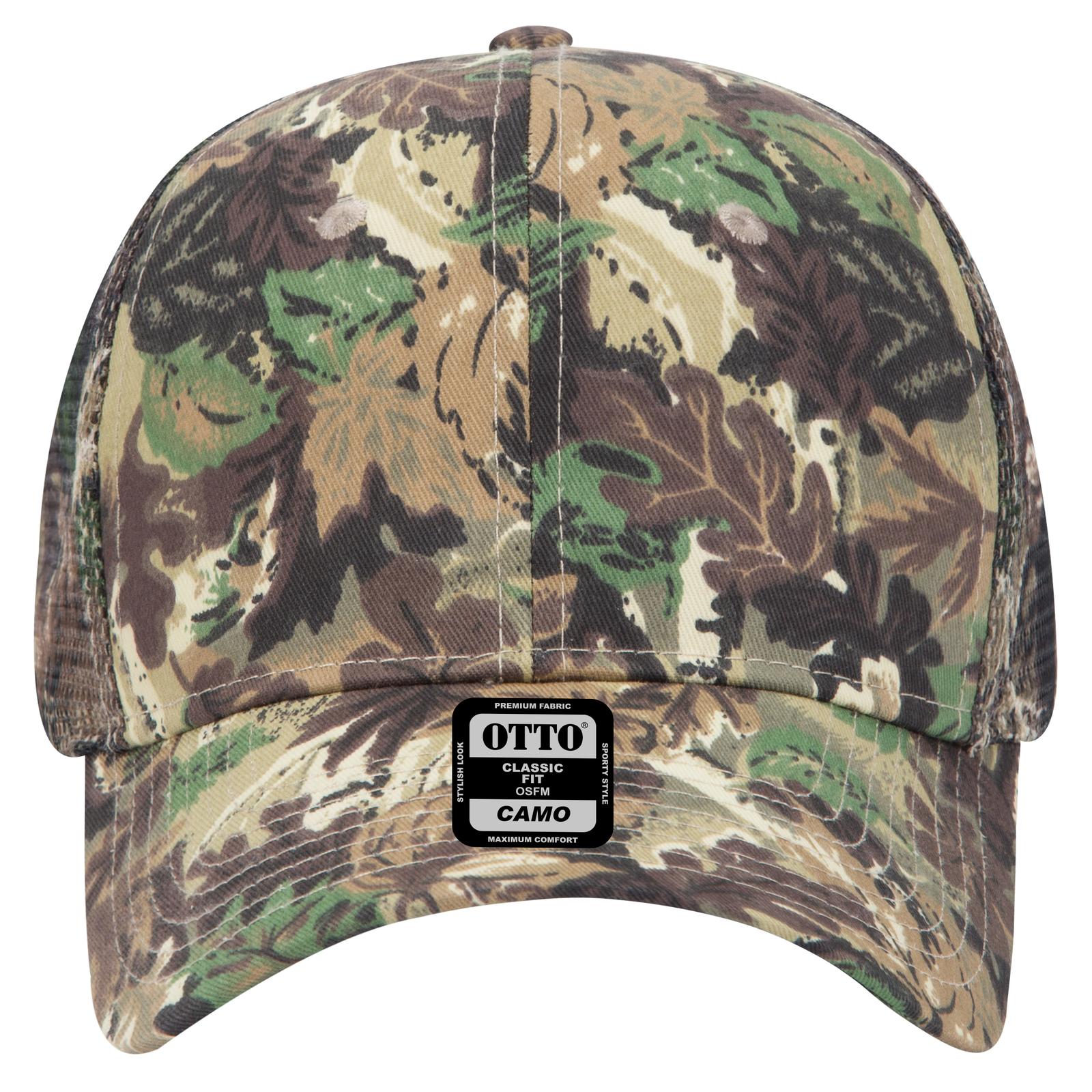45-052 OTTO CAP Camouflage 6 Panel Mid Profile Mesh Back Trucker Hat