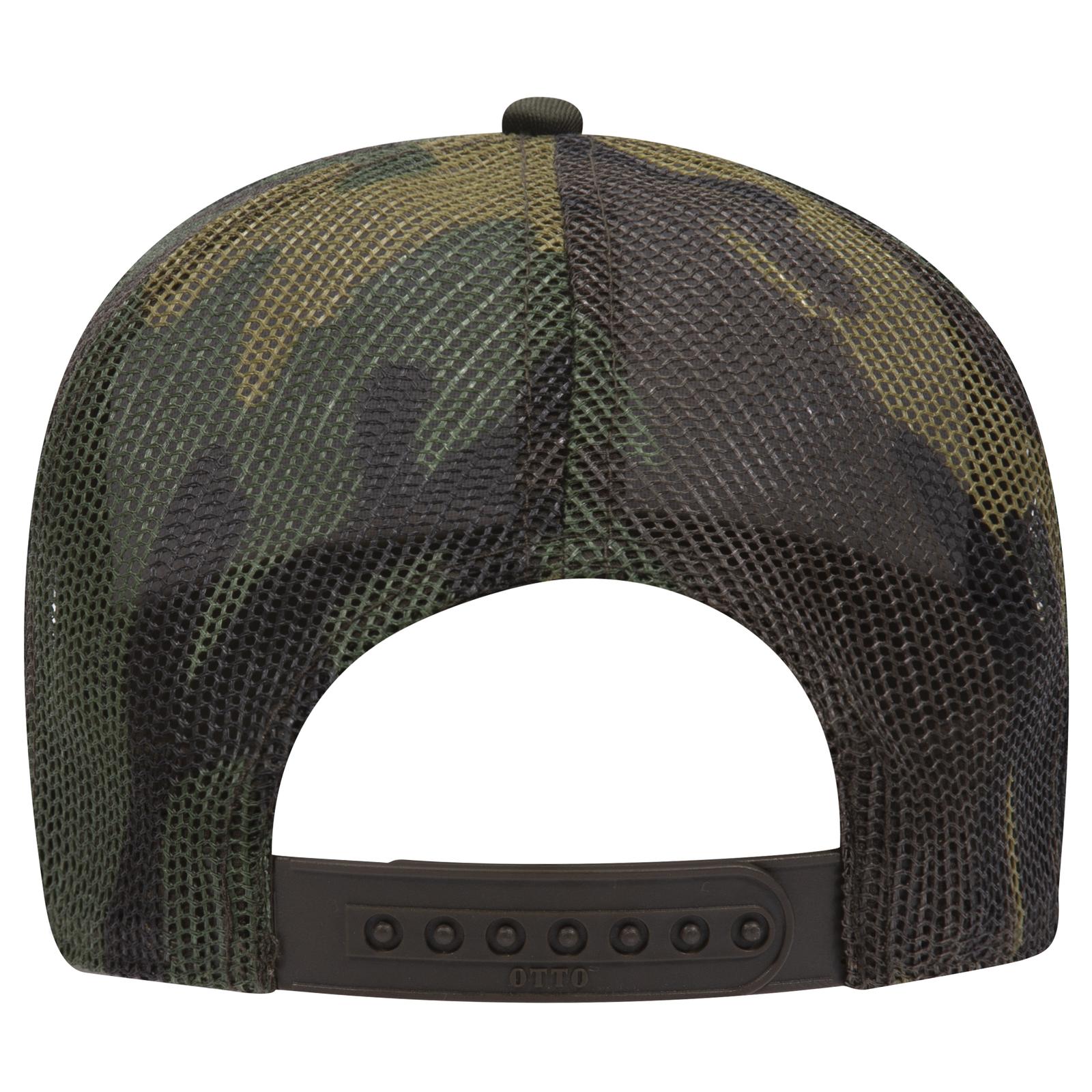 47-049 OTTO CAP Camouflage 5 Panel Mid Crown Mesh Back Trucker Hat 47-049 OTTO CAP Camouflage 5 Panel Mid Crown Mesh Back Trucker Hat - Back Image