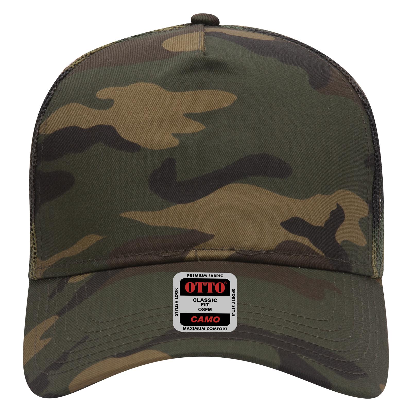47-049 OTTO CAP Camouflage 5 Panel Mid Crown Mesh Back Trucker Hat 47-049 OTTO CAP Camouflage 5 Panel Mid Crown Mesh Back Trucker Hat