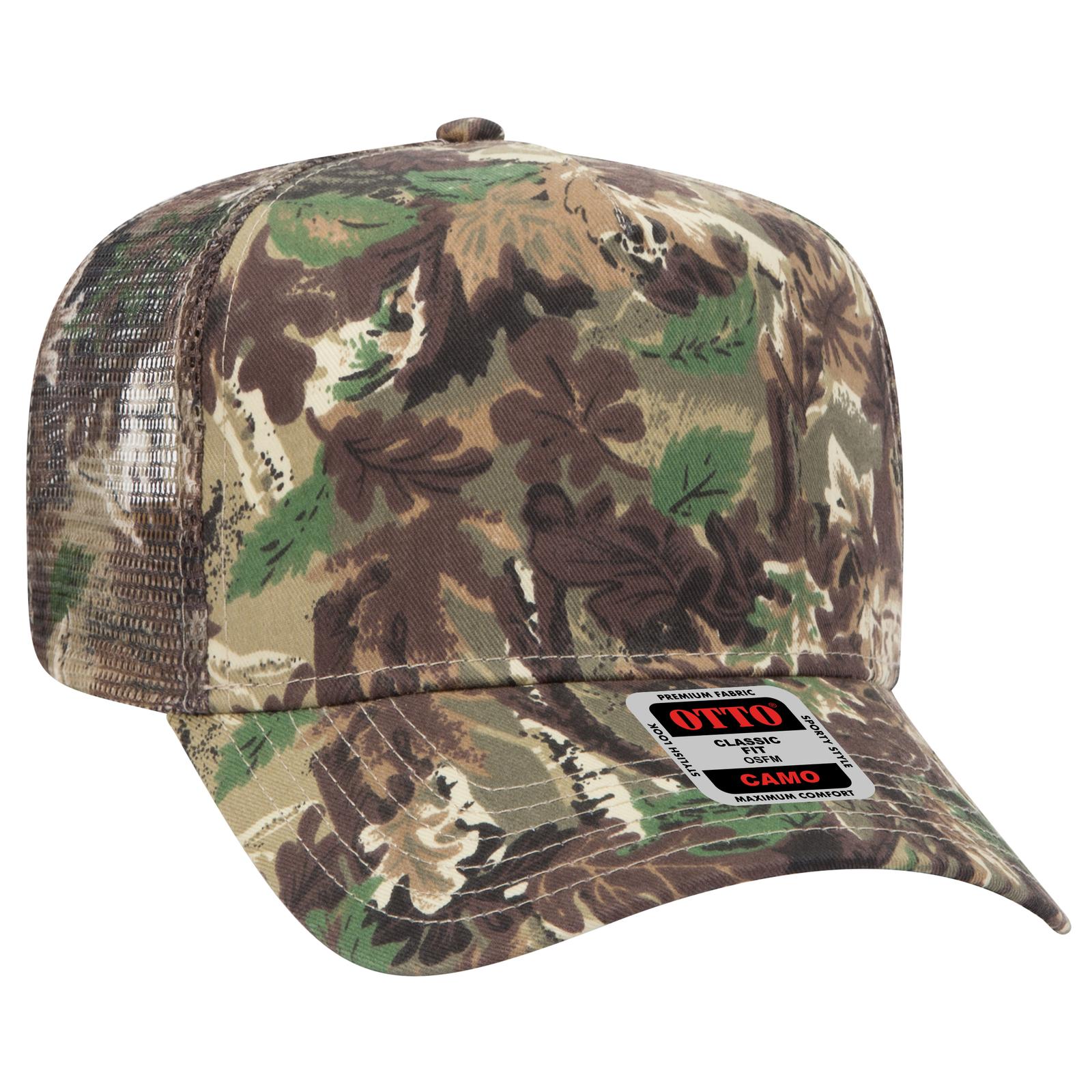 47-049 OTTO CAP Camouflage 5 Panel Mid Crown Mesh Back Trucker Hat 47-049 OTTO CAP Camouflage 5 Panel Mid Crown Mesh Back Trucker Hat - Siide Image