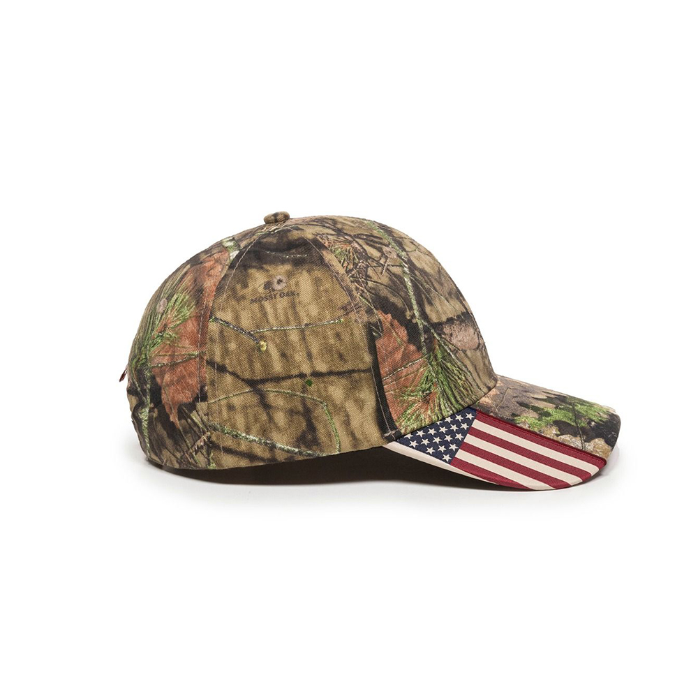 CWF-305 Outdoor Cap Structured Camo Hat with US Flag Visor Insert - Siide Image