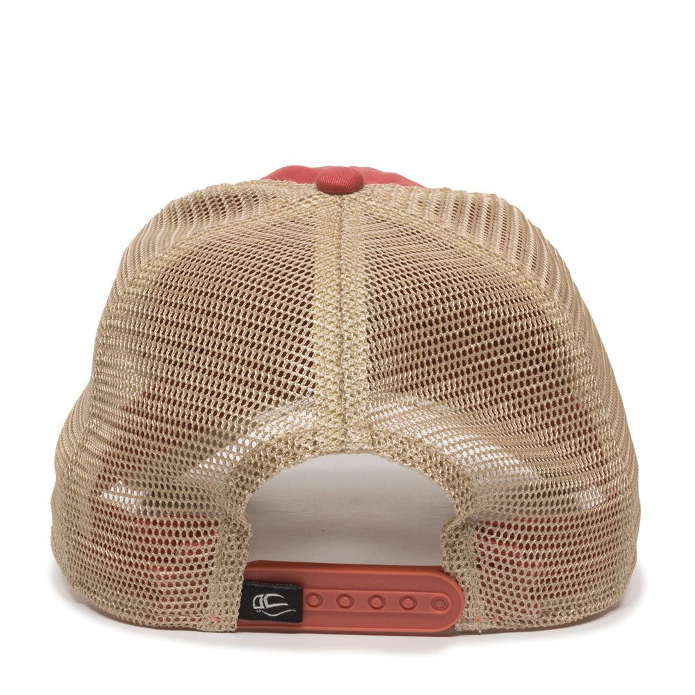 PWT-200M Outdoor Cap Washed Twill with Tea-Stained Mesh Back Hat - Back Image