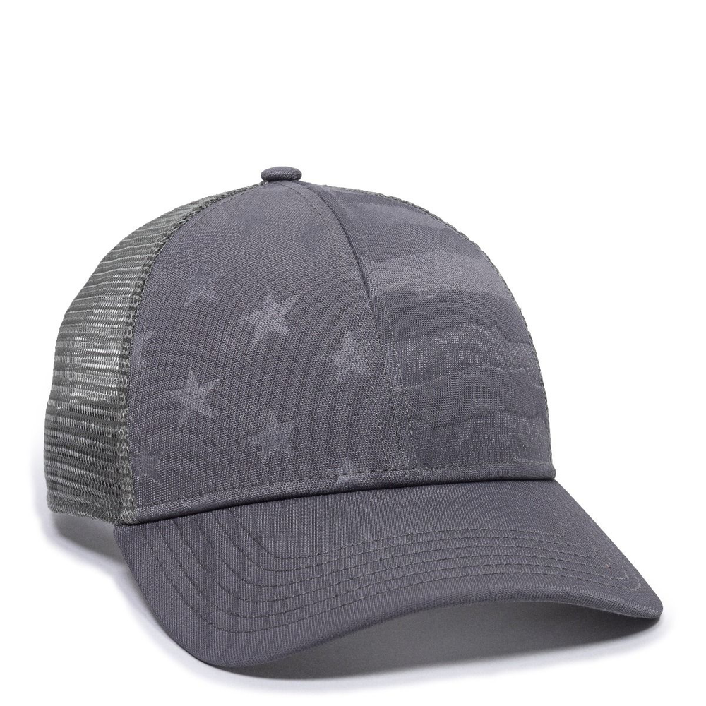 USA-750M Outdoor Cap Debossed American Flag Mesh Back Cap