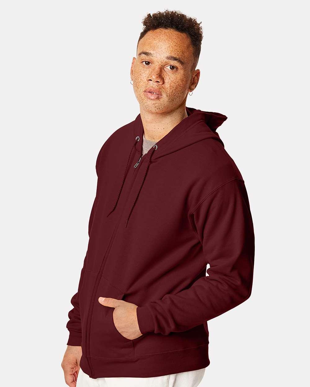 P180 Hanes - EcoSmart Full-Zip Hooded Sweatshirt. - Siide Image