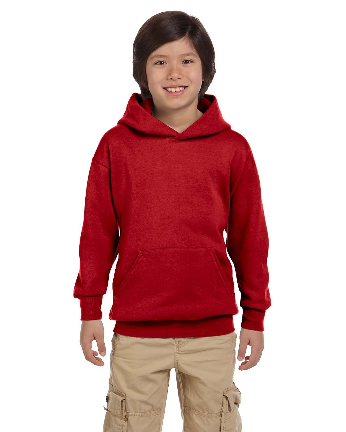 P473 Hanes Youth EcoSmart 50/50 Pullover Hooded Sweatshirt
