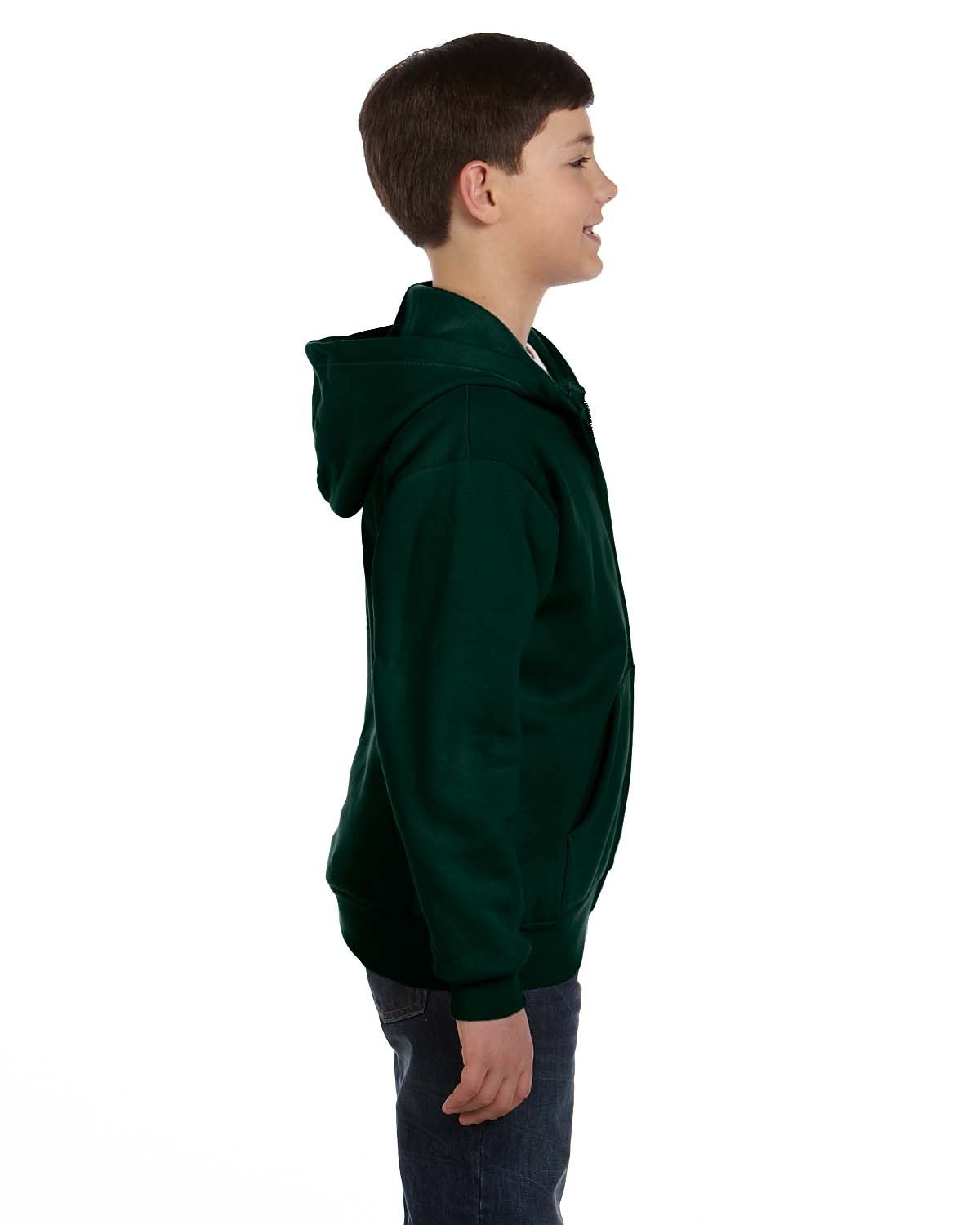 P480 Hanes Youth EcoSmart 50/50 Full-Zip Hooded Sweatshirt - Siide Image