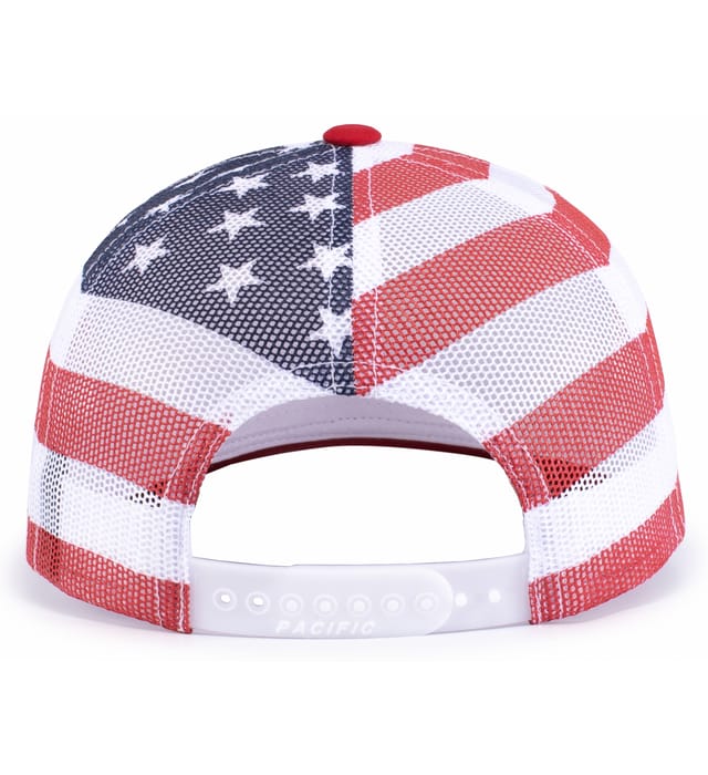 104P PACIFIC HEADWEAR PRINTED TRUCKER CAP - Back Image