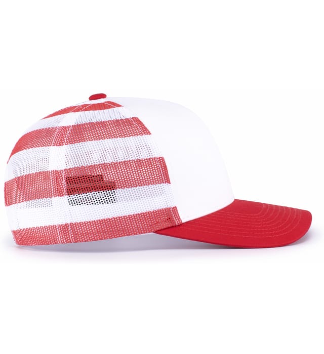 104P PACIFIC HEADWEAR PRINTED TRUCKER CAP - Siide Image