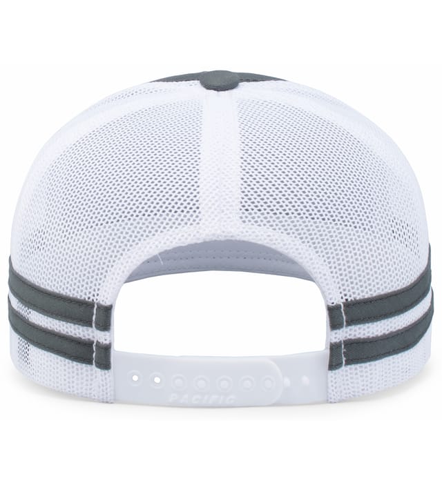 P115 PACIFIC HEADWEAR Low-Profile Stripe Trucker Cap - Back Image