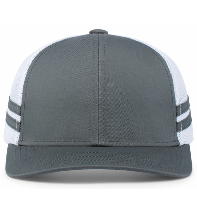 P115 PACIFIC HEADWEAR Low-Profile Stripe Trucker Cap