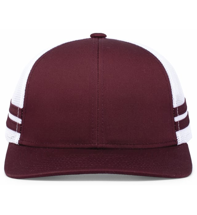 P115 PACIFIC HEADWEAR Low-Profile Stripe Trucker Cap