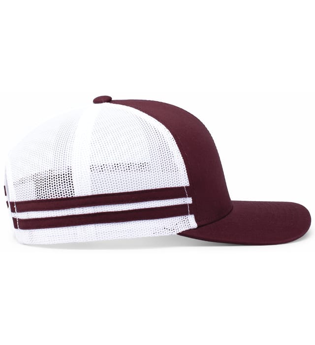 P115 PACIFIC HEADWEAR Low-Profile Stripe Trucker Cap - Siide Image