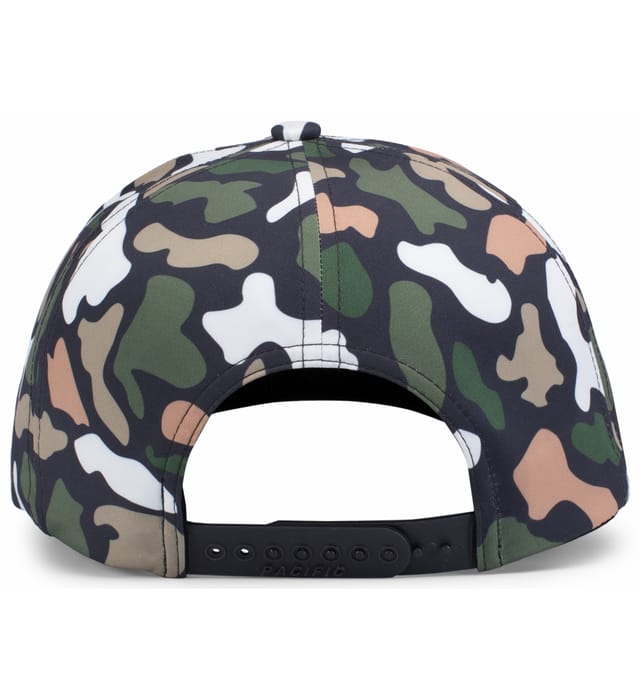 P685 PACIFIC HEADWEAR DUCK CAMO 5-PANEL TRUCKER CAP - Back Image