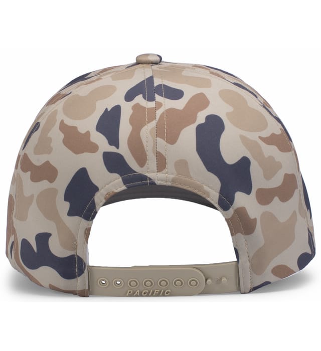 P685 PACIFIC HEADWEAR DUCK CAMO 5-PANEL TRUCKER CAP - Back Image