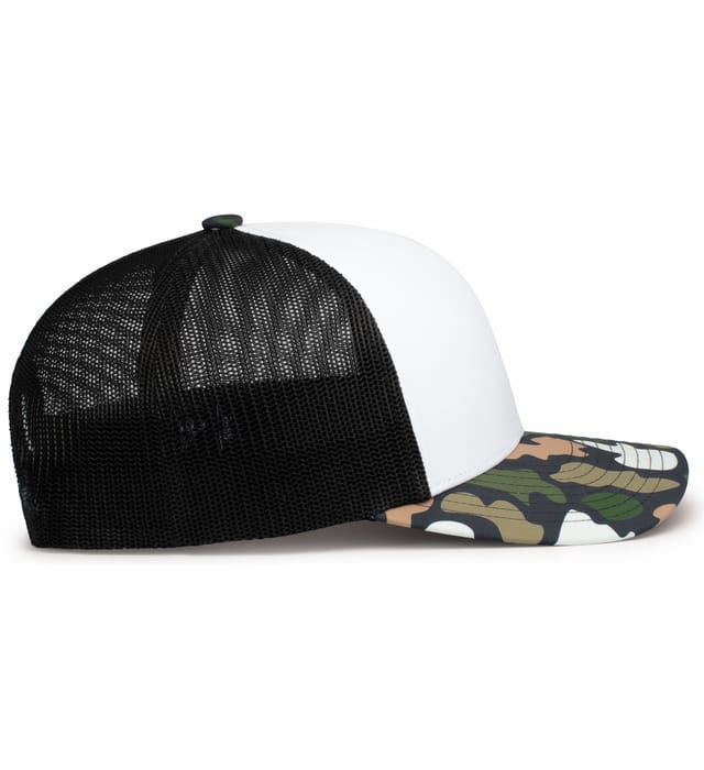P686 PACIFIC HEADWEAR DUCK CAMO TRUCKER SNAPBACK CAP - Siide Image