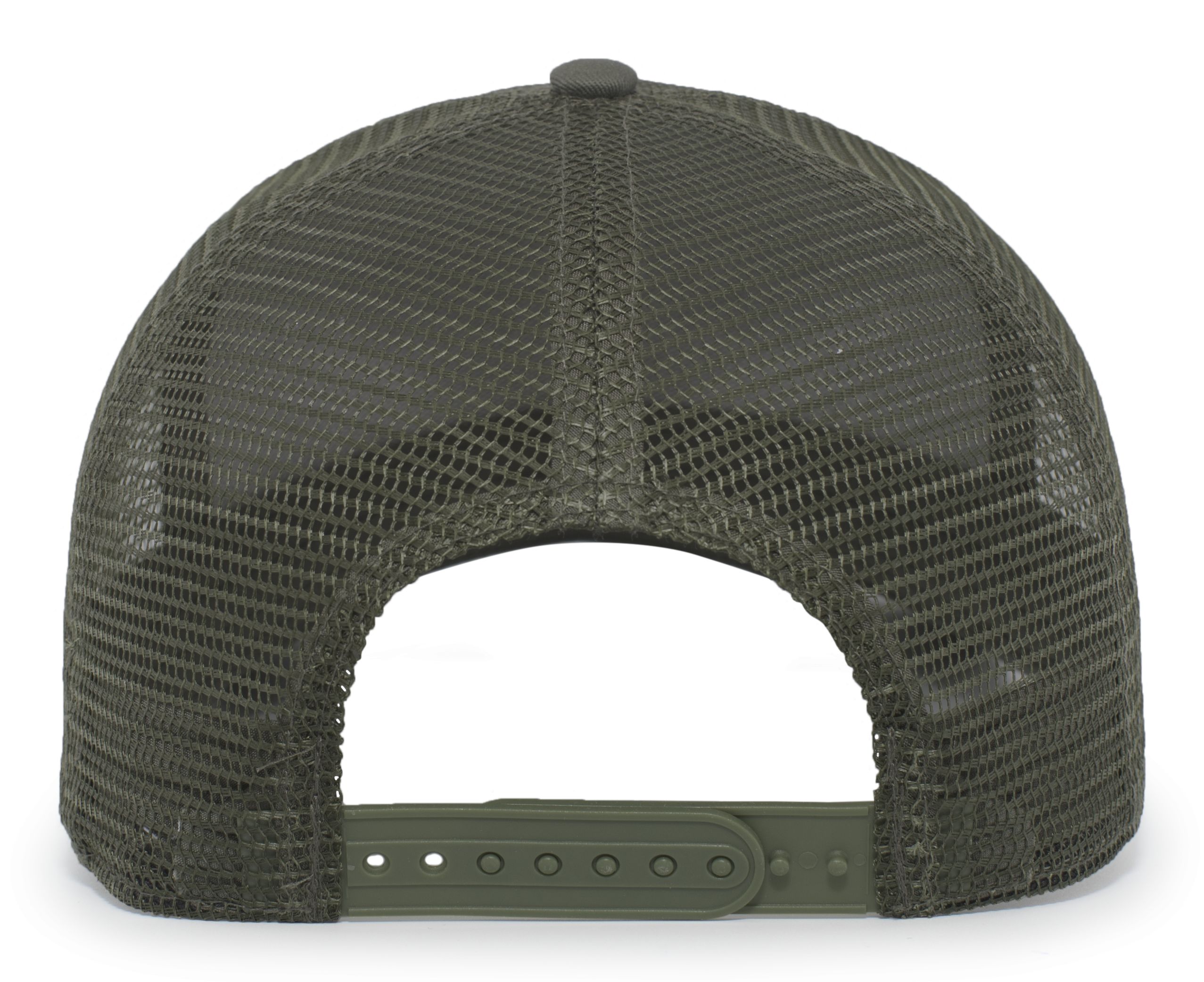 P724 PACIFIC HEADWEAR 5-Panel Mesh Overlay Trucker Snapback - Back Image