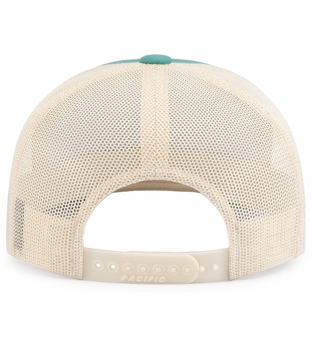 P787 PACIFIC HEADWEAR 6-Panel Arch Trucker Snapback Cap - Back Image