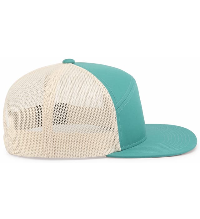 P787 PACIFIC HEADWEAR 6-Panel Arch Trucker Snapback Cap - Siide Image