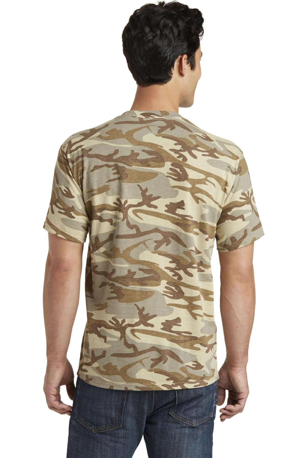 PC54C Port & Company Core Cotton Camo Tee. - Back Image