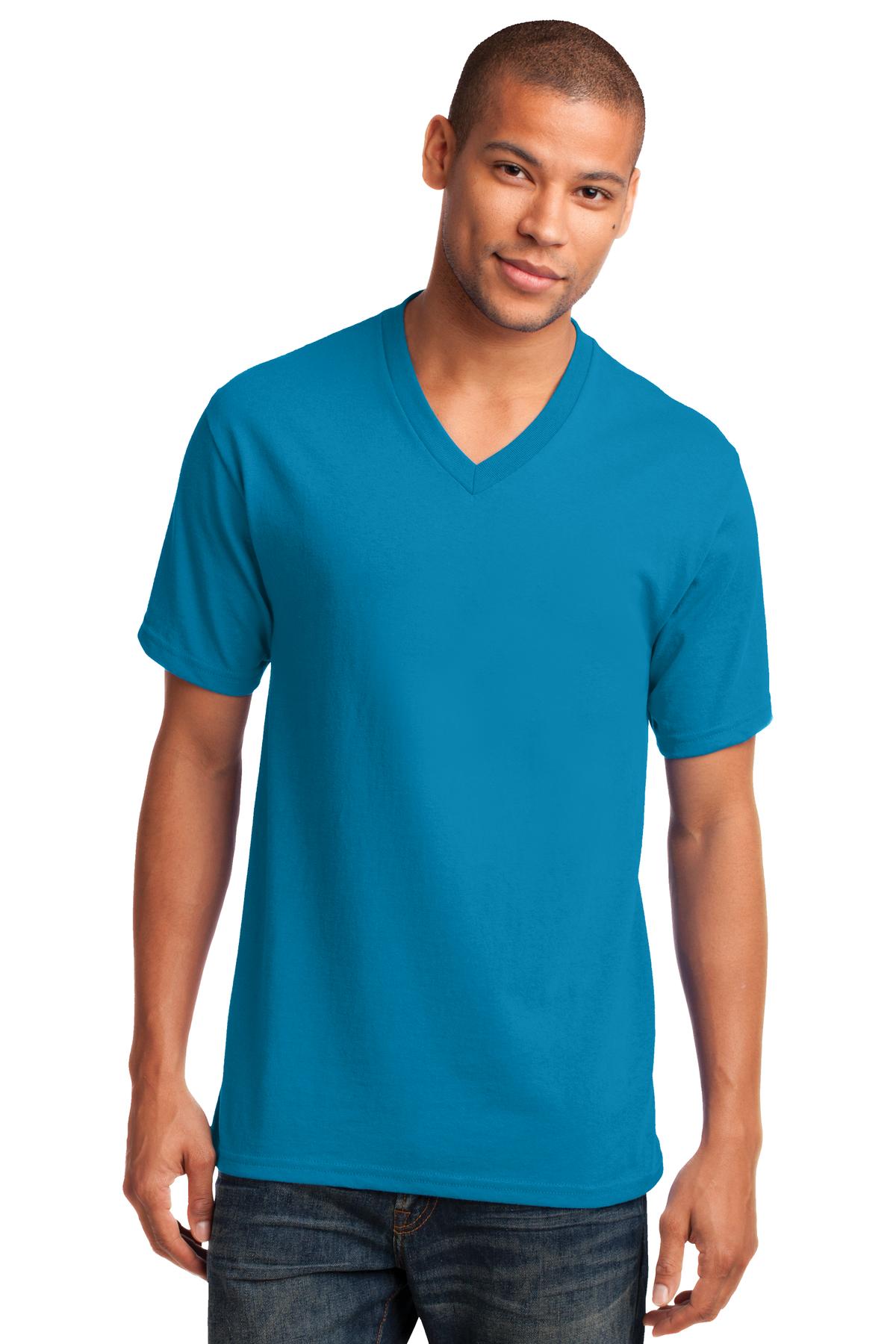 PC54V Port & Company Core Cotton V-Neck Tee.