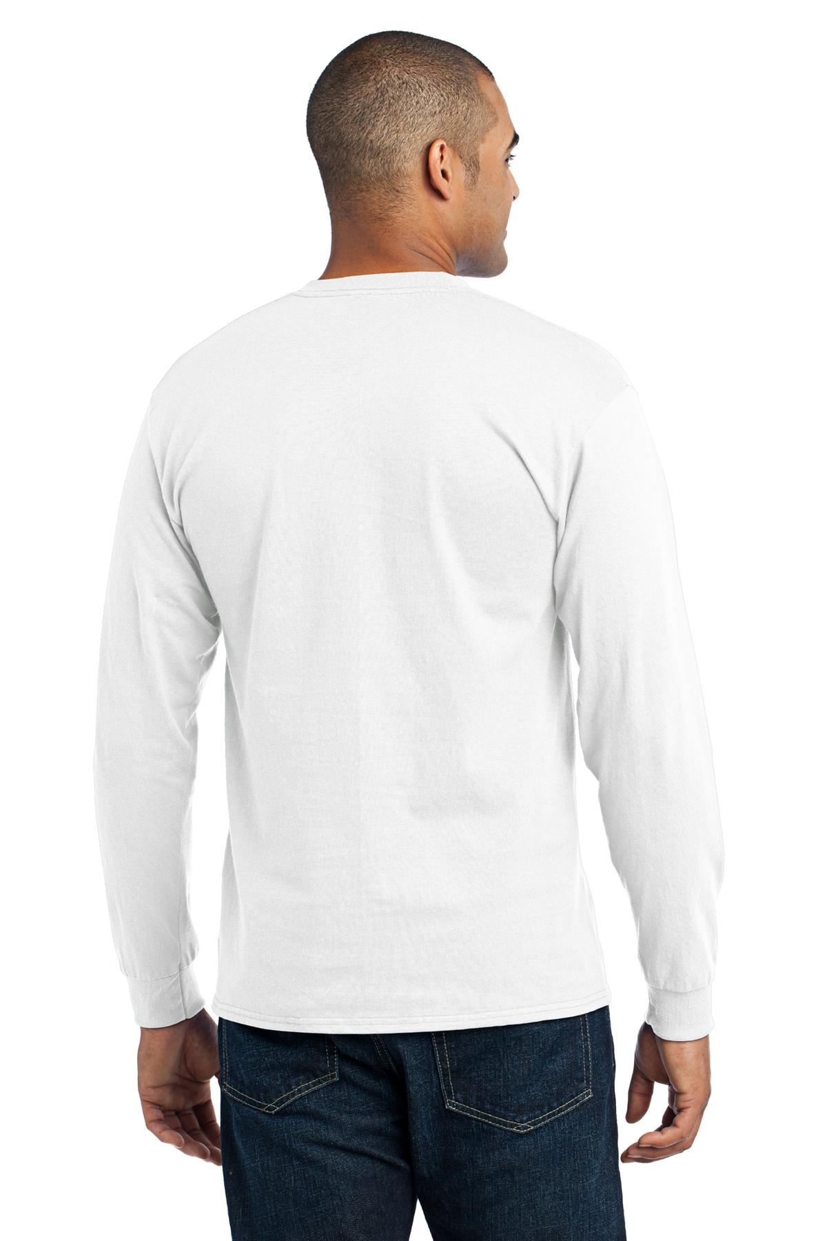PC55LST Port & Company Tall Long Sleeve Core Blend Tee. - Back Image