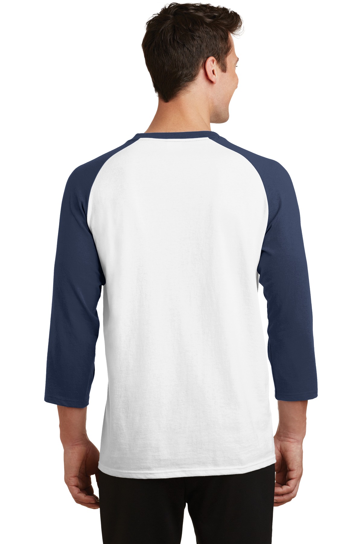 PC55RS Port & Company Core Blend 3/4-Sleeve Raglan Tee. - Back Image