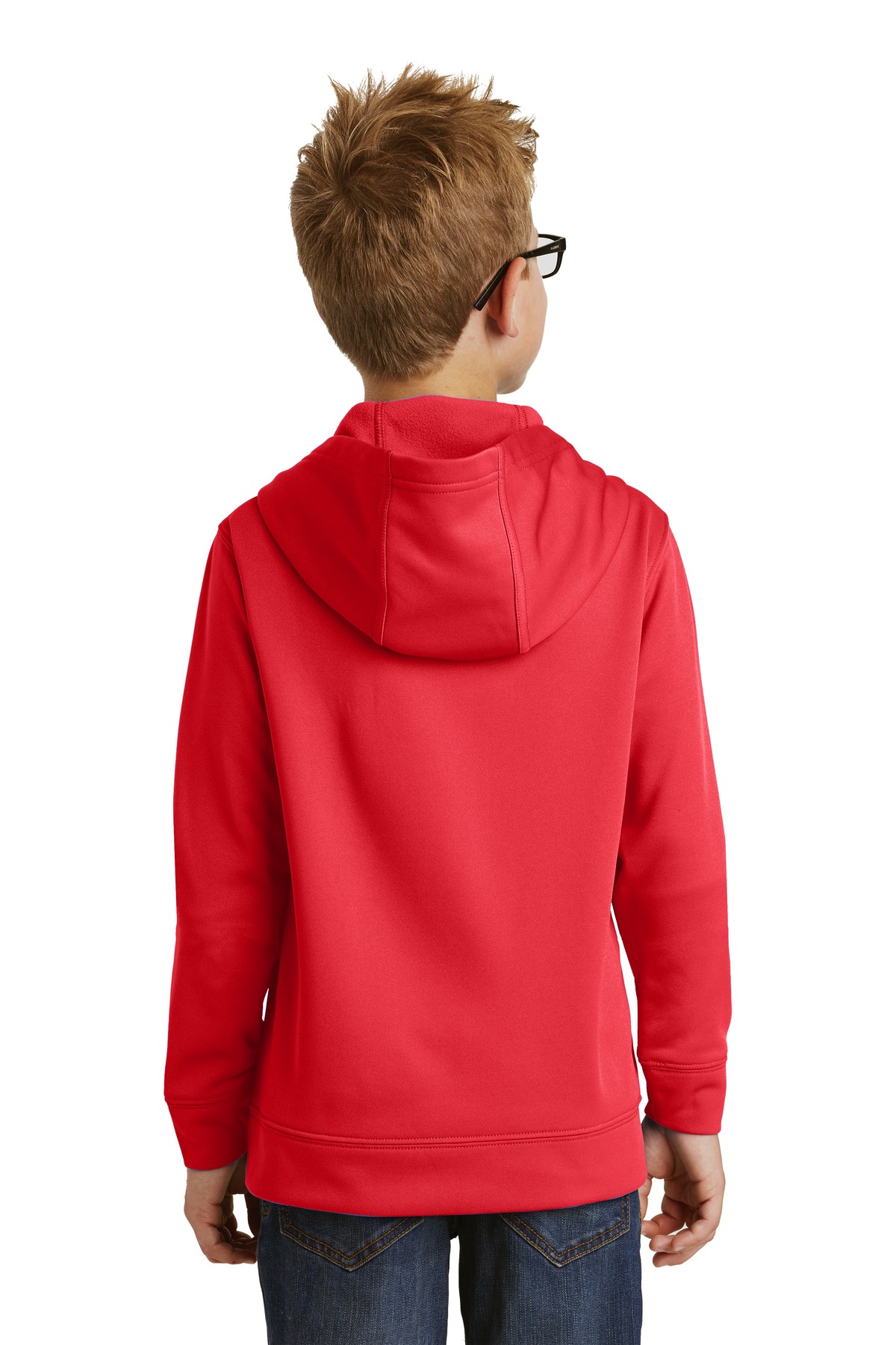 PC590YH Port & Company Youth Performance Fleece Pullover Hooded Sweatshirt. - Back Image
