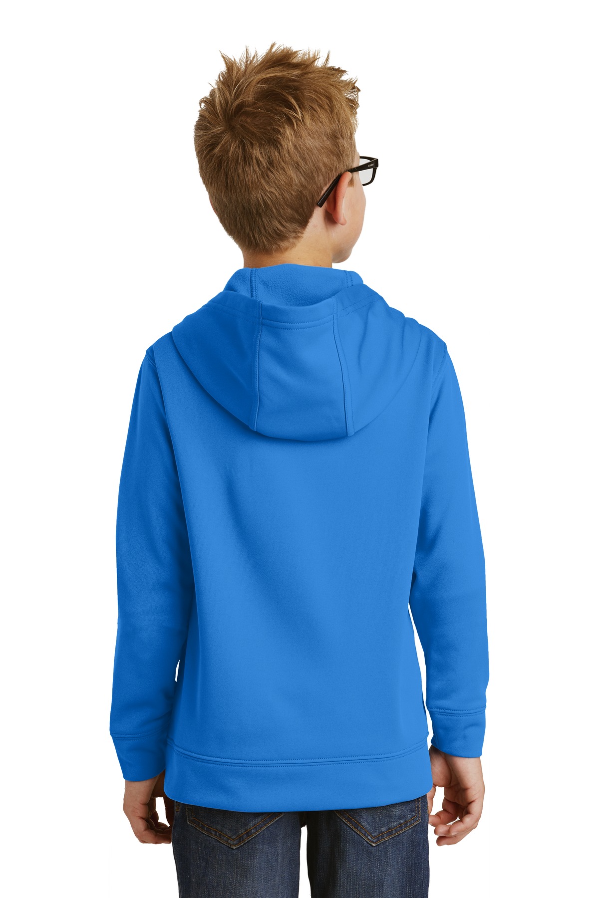 PC590YH Port & Company Youth Performance Fleece Pullover Hooded Sweatshirt. - Back Image