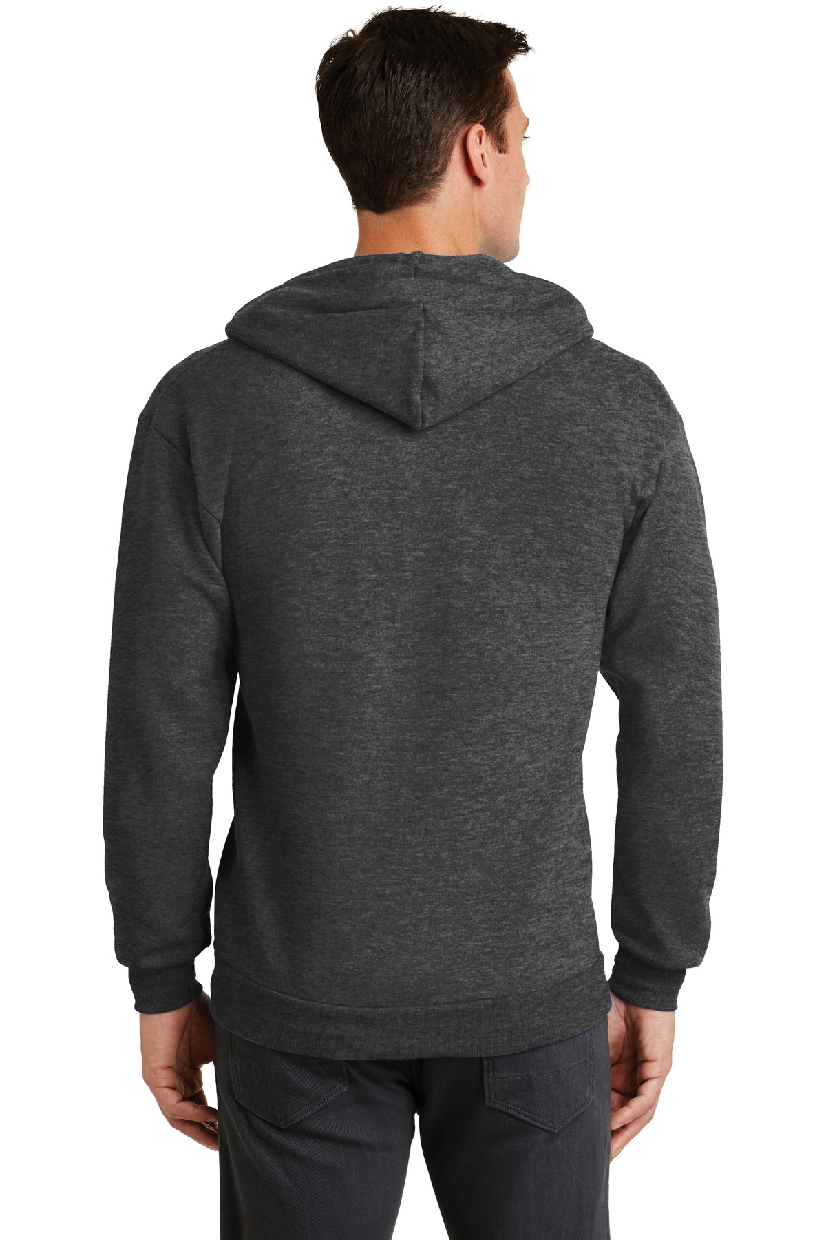 PC78ZH Port & Company - Core Fleece Full-Zip Hooded Sweatshirt. - Back Image