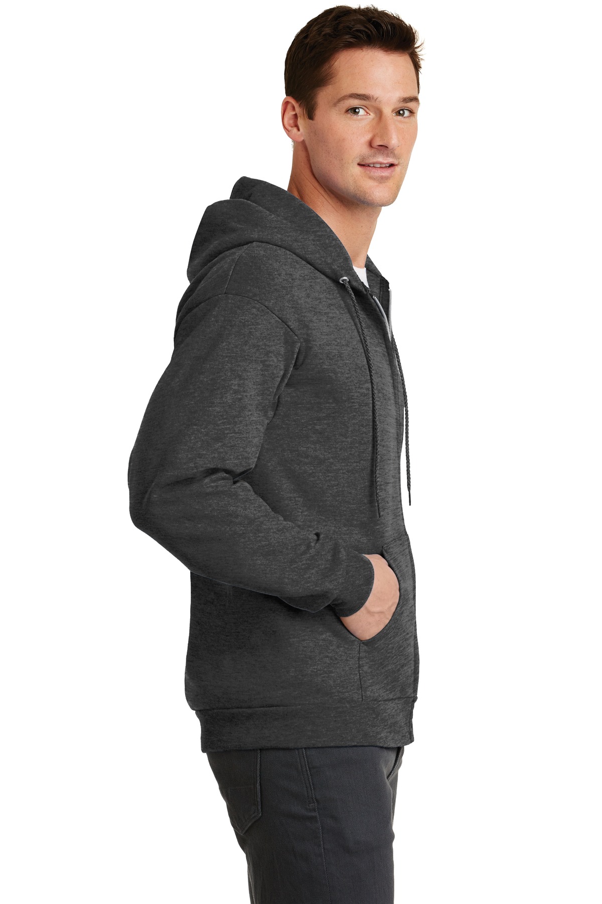 PC78ZH Port & Company - Core Fleece Full-Zip Hooded Sweatshirt. - Siide Image