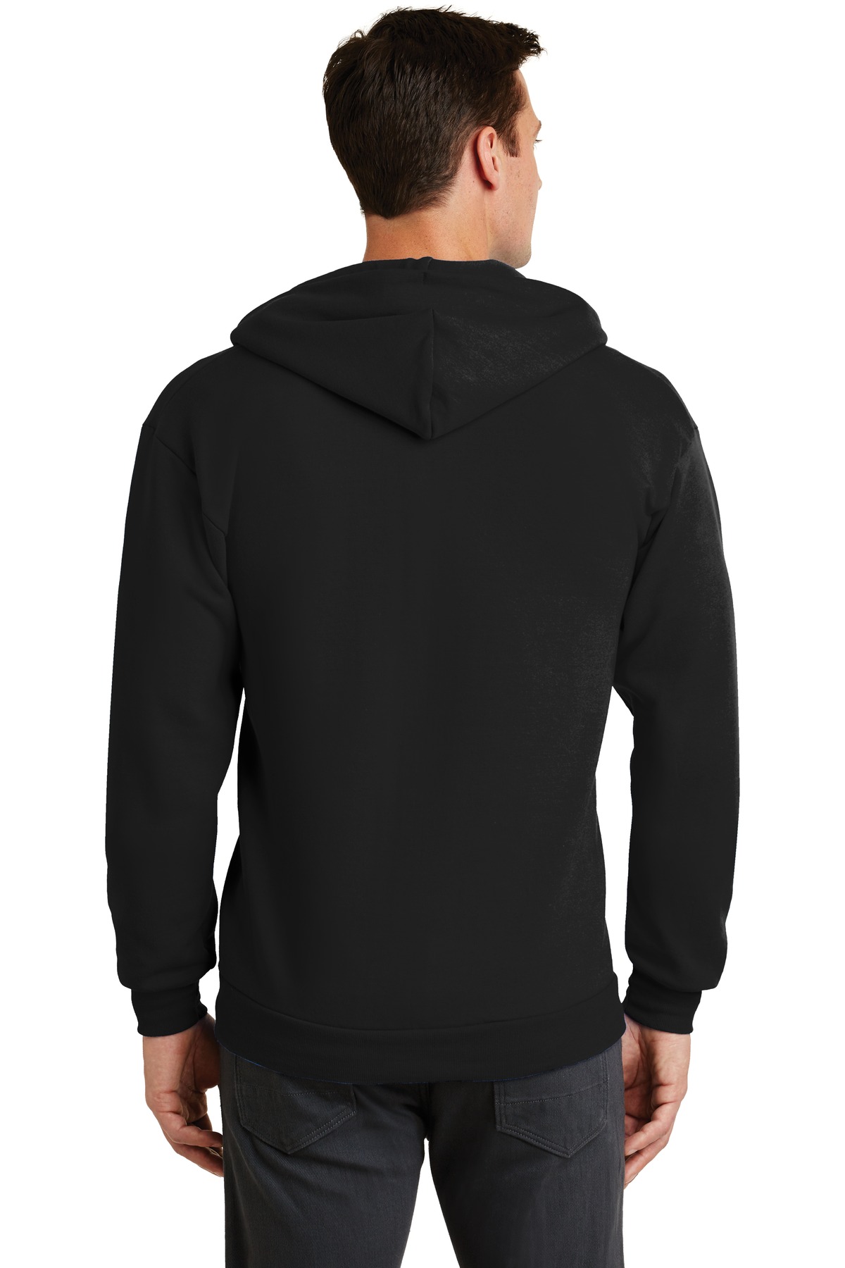 PC78ZH Port & Company - Core Fleece Full-Zip Hooded Sweatshirt. - Back Image