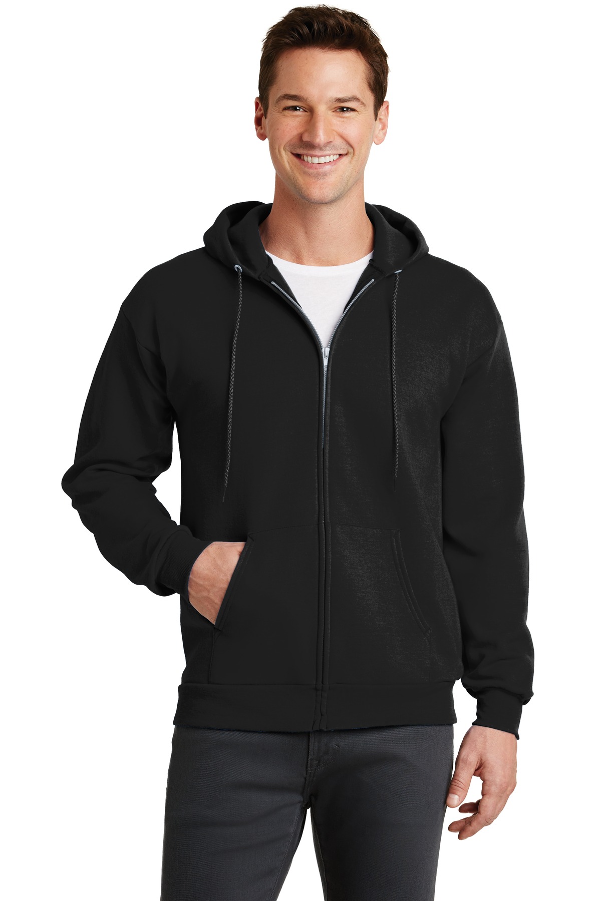 PC78ZH Port & Company - Core Fleece Full-Zip Hooded Sweatshirt.