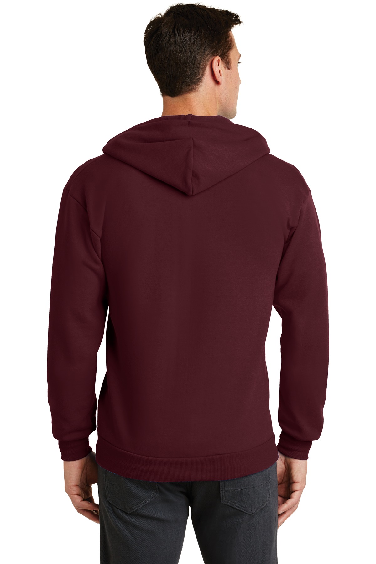 PC78ZH Port & Company - Core Fleece Full-Zip Hooded Sweatshirt. - Back Image