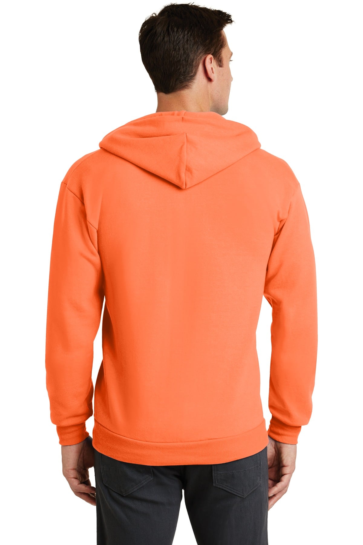 PC78ZH Port & Company Core Fleece Full-Zip Hooded Sweatshirt - Back Image