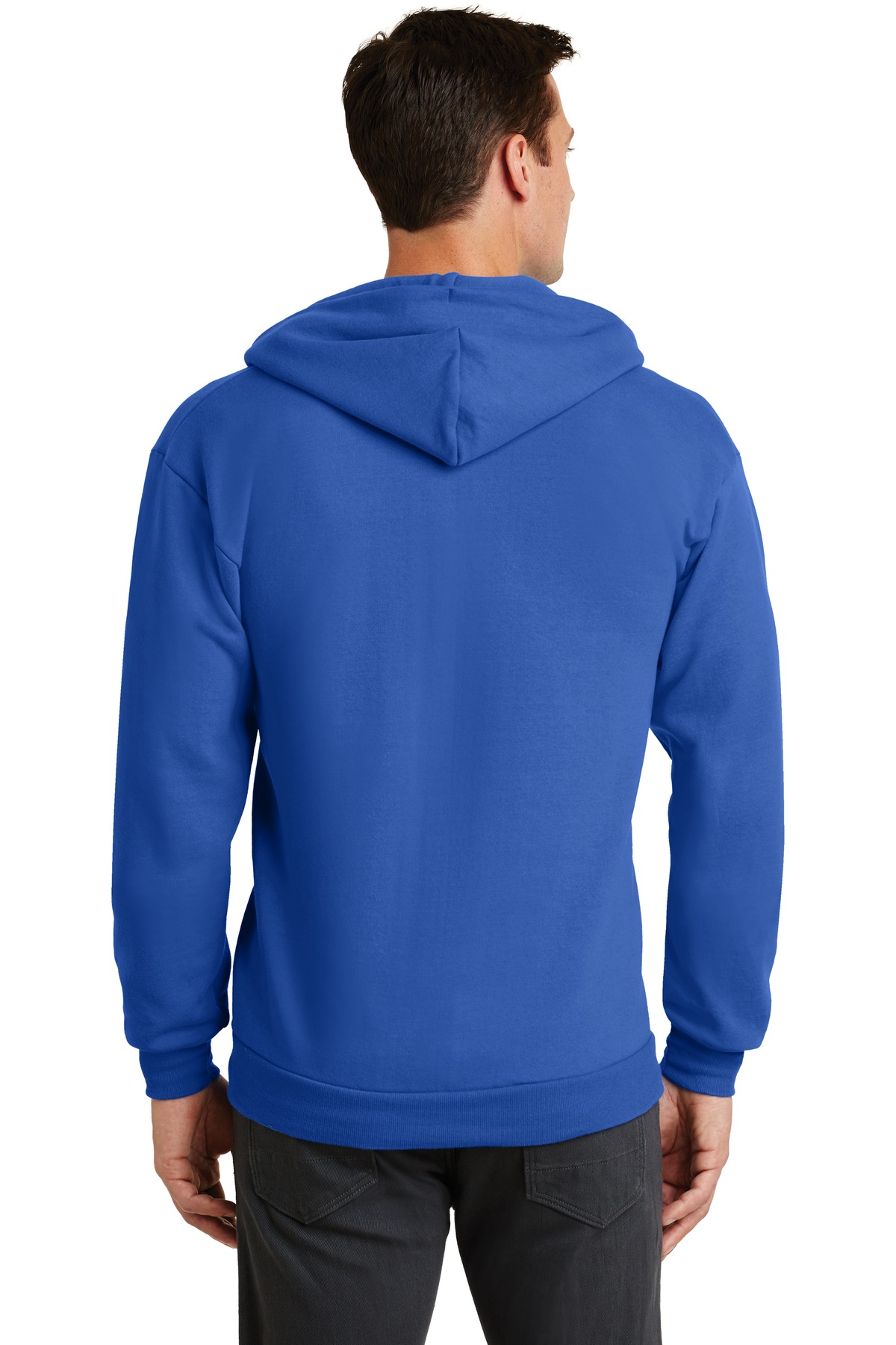 PC78ZH Port & Company Core Fleece Full-Zip Hooded Sweatshirt - Back Image