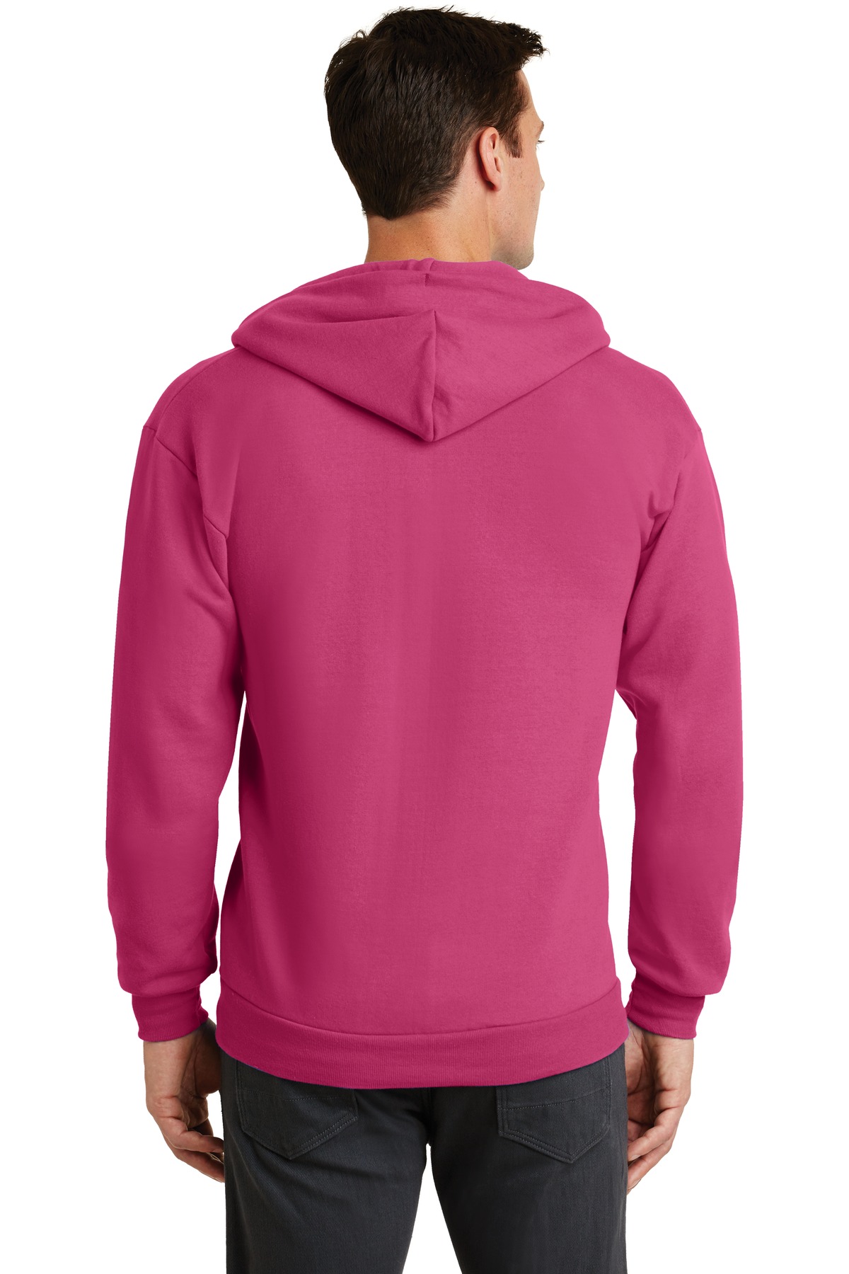 PC78ZH Port & Company - Core Fleece Full-Zip Hooded Sweatshirt. - Back Image