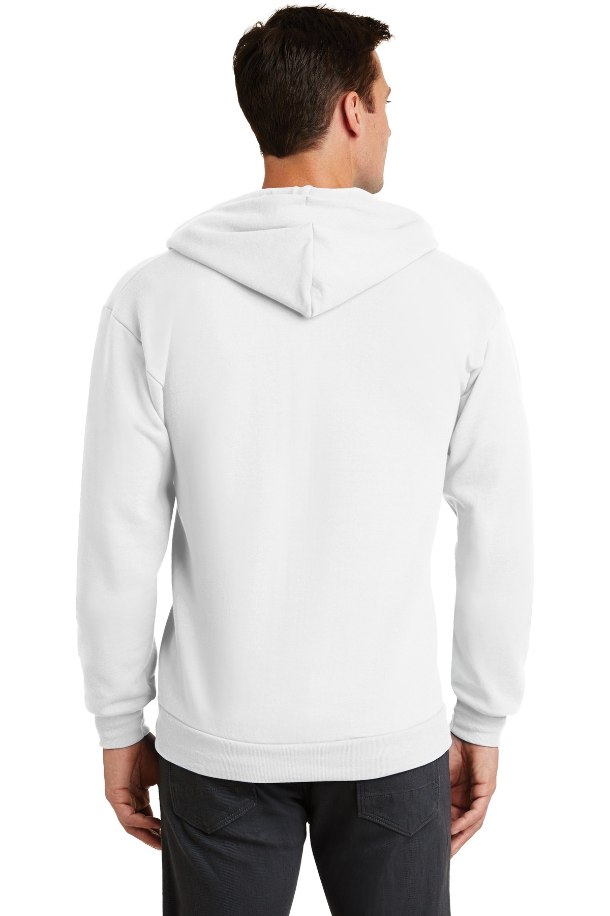 PC78ZH Port & Company - Core Fleece Full-Zip Hooded Sweatshirt. - Back Image