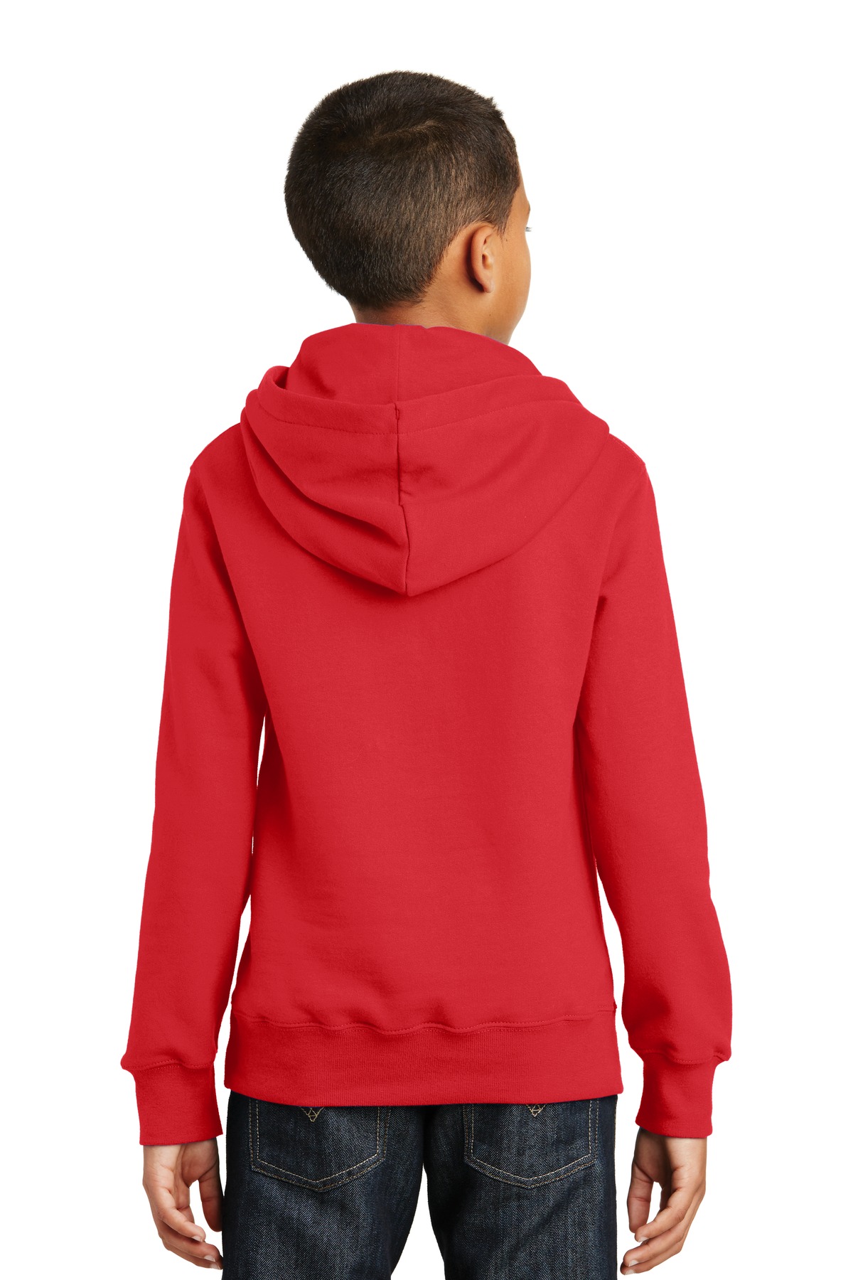PC850YH Port & Company Youth Fan Favorite Fleece Pullover Hooded Sweatshirt. - Back Image