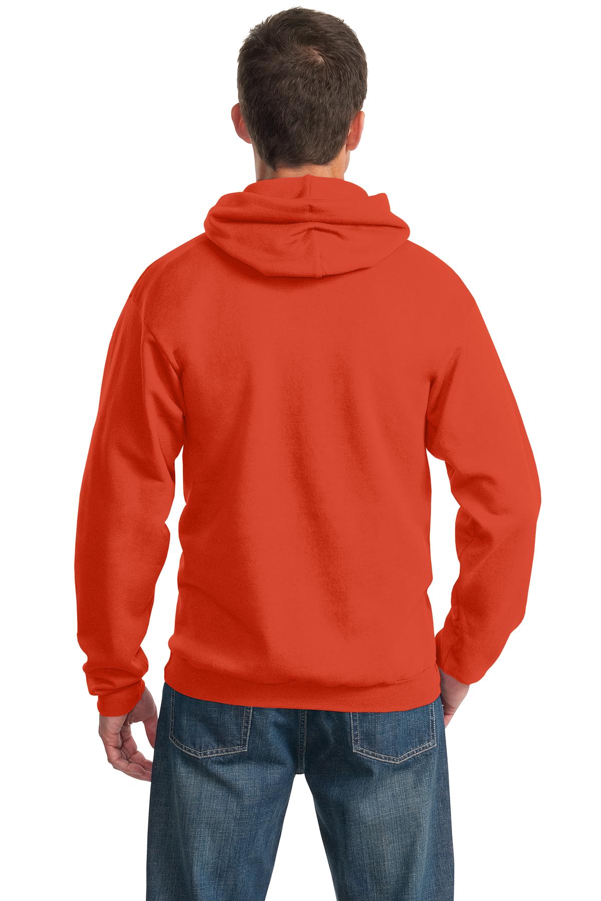 PC90H Port & Company Essential Fleece Pullover Hooded Sweatshirt - Back Image