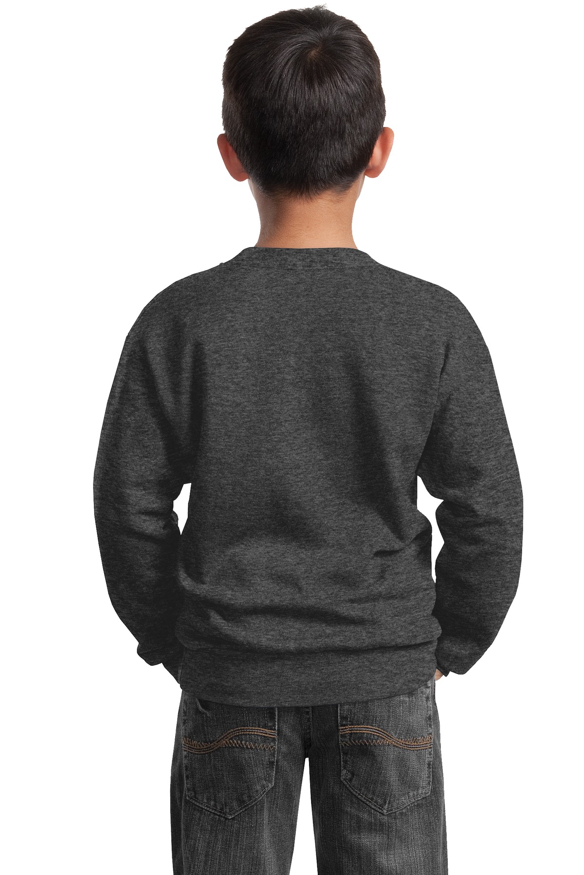 PC90Y Port & Company - Youth Core Fleece Crewneck Sweatshirt. - Back Image