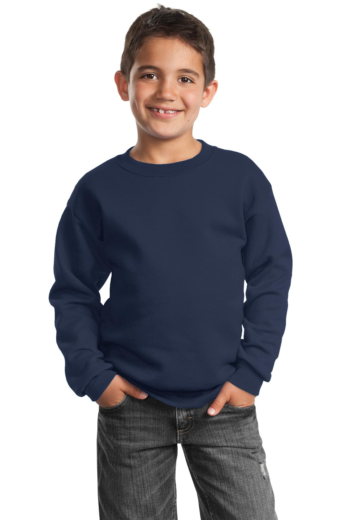 PC90Y Port & Company - Youth Core Fleece Crewneck Sweatshirt. PC90Y Port & Company - Youth Core Fleece Crewneck Sweatshirt.